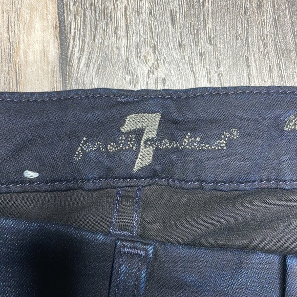 7 for All Mankind The Mid Rise Ankle Skinny, Dark Wash, size 27 - Picture 4 of 13